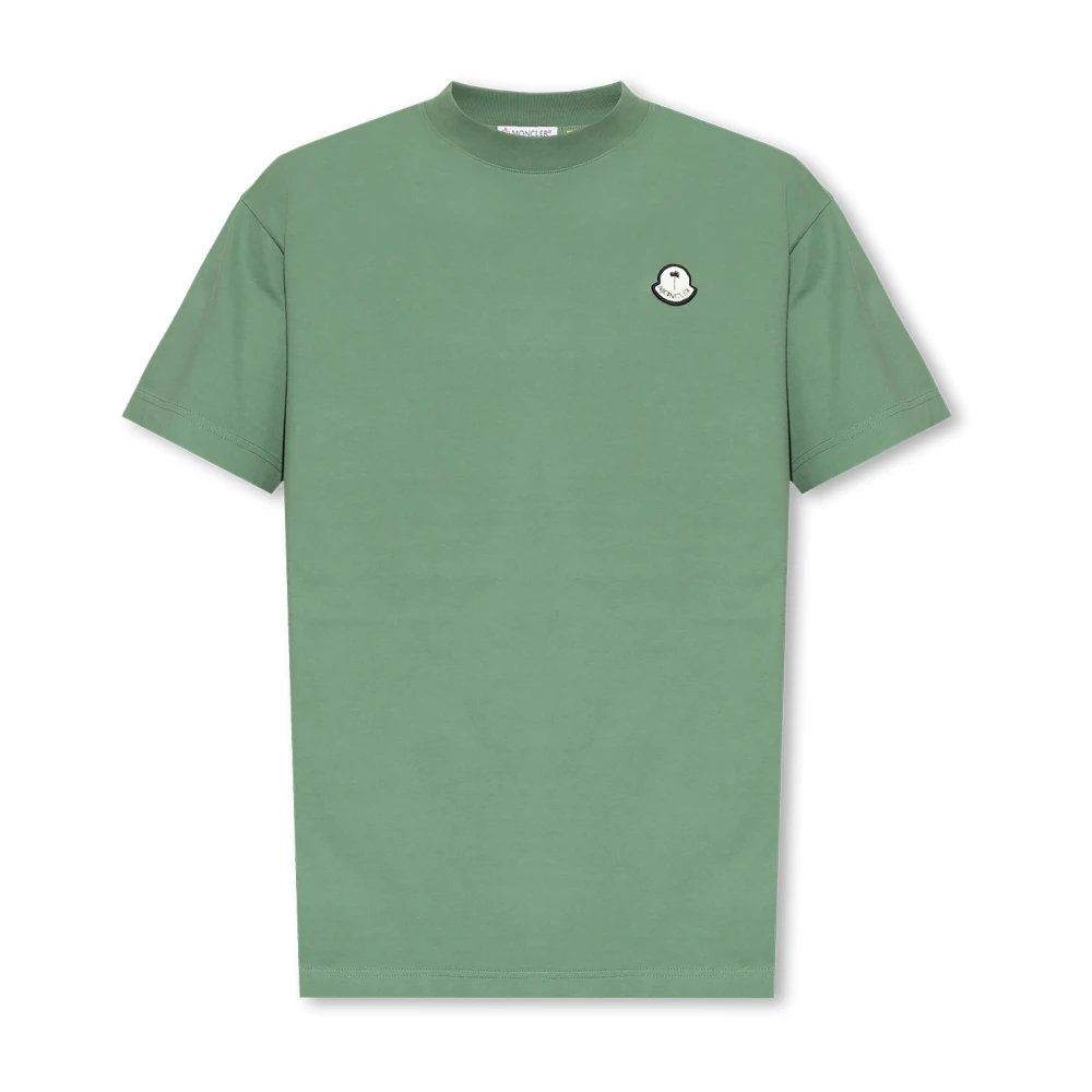Moncler Groene T-shirts en Polos met Logo Patch Green Heren