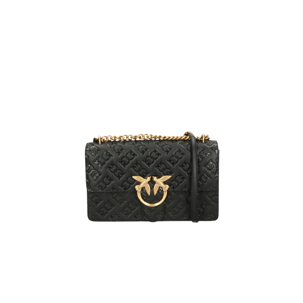 Pinko Love One Classic Pelle Imprime - Female - Cross Body Bags - Black - One Size - Bags