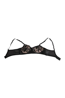 Svart Nude Blommig Spets Sheer Bh