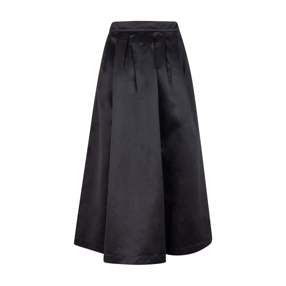 Selected Femme Zwarte Maxi Rok Hoge Taille Geplooid Ontwerp Black Dames