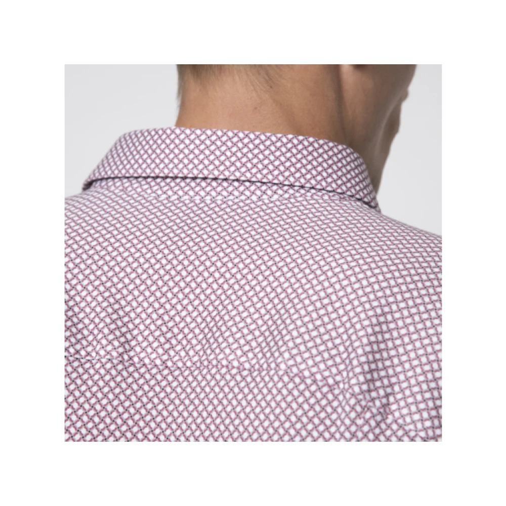 Desoto Magenta Geometrisch Patroon Overhemd Purple Heren
