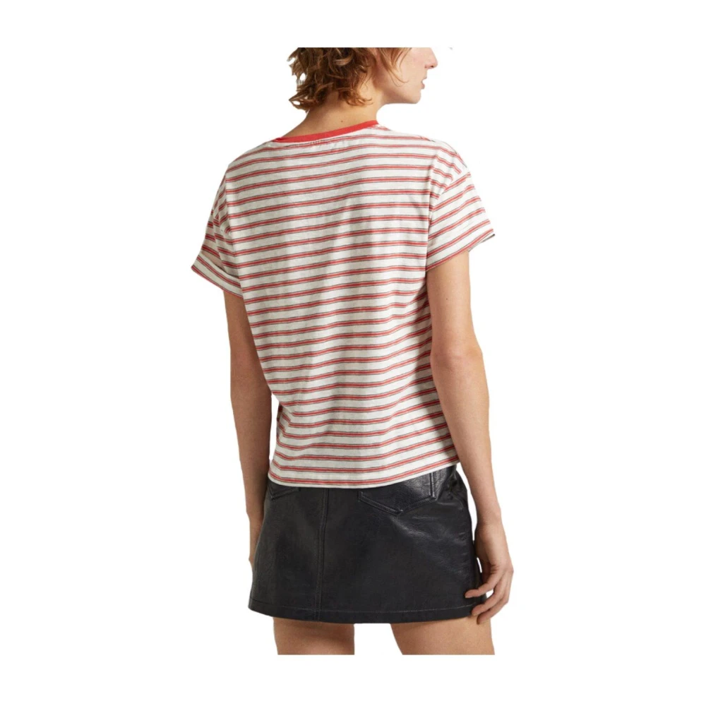 Pepe Jeans Gestreept Hagar T-shirt Red Dames