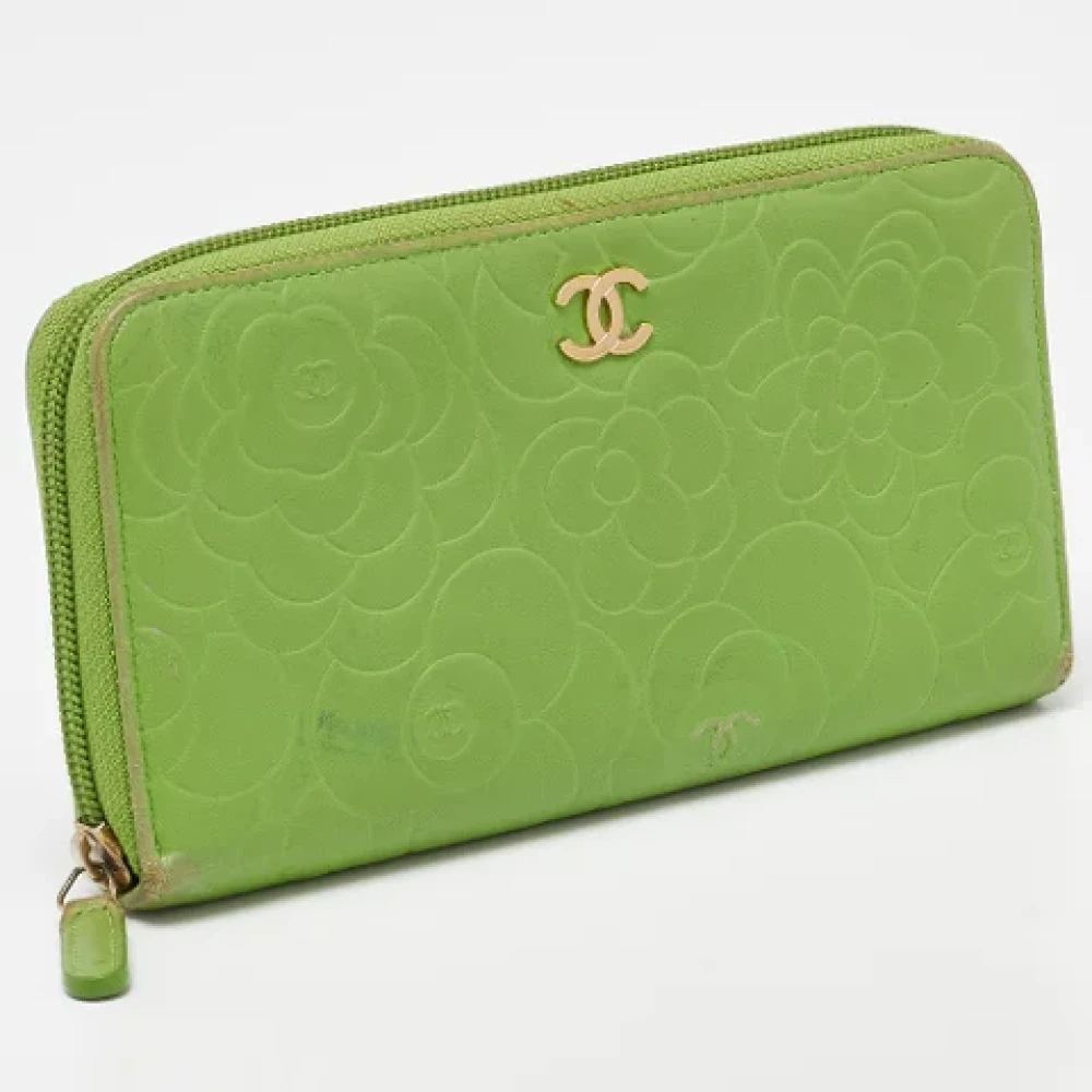 Chanel Vintage Pre-owned Leather wallets Green Dames