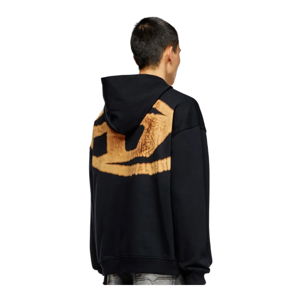Diesel Hoodie met vervaagd logo (Zwart) Black Heren