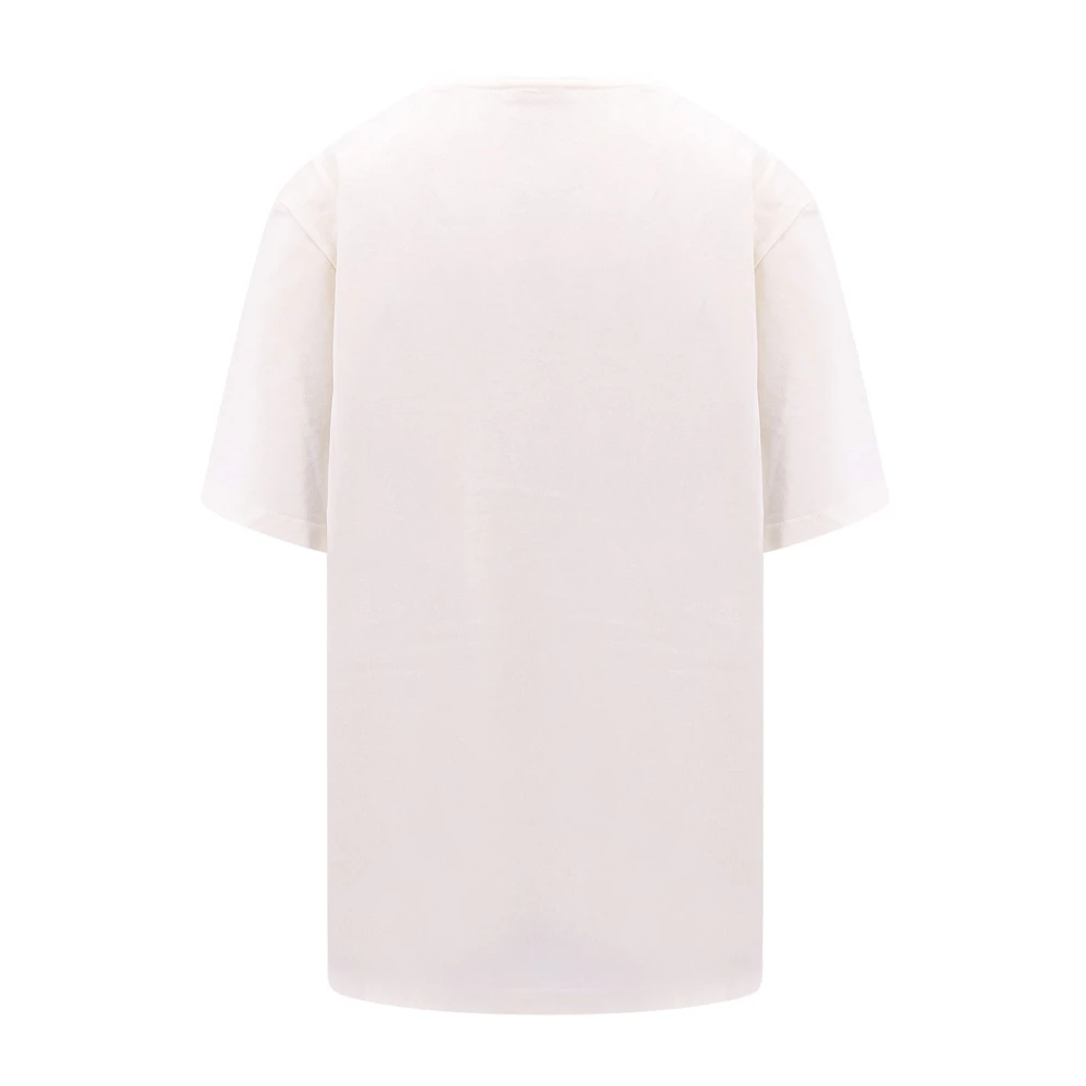 Chloé Maxi Logo Print Katoenen T-Shirt White Dames