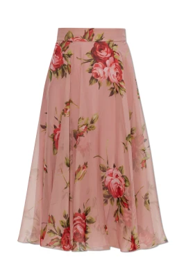 Sidenklänning med blommönster
