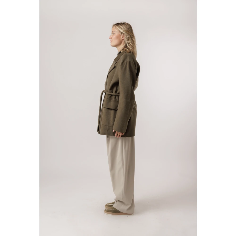 Samsøe Zeeschildpad Oversized Jas Green Dames