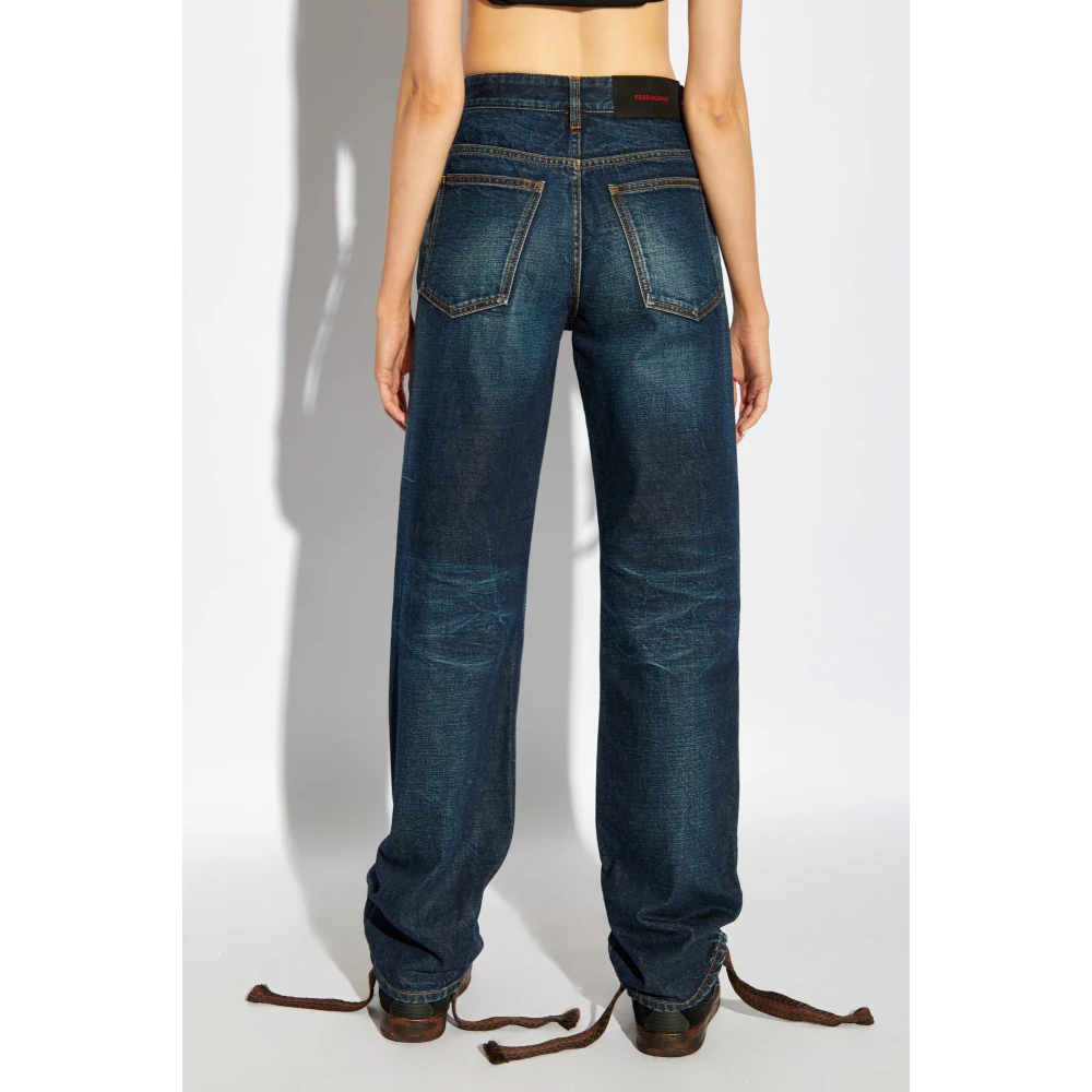 Salvatore Ferragamo Jeans met logo Blue Dames