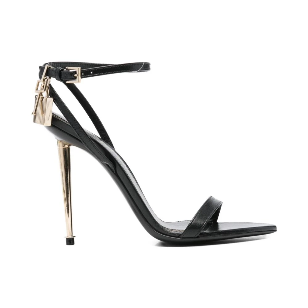 Tom Ford High Heel Sandals, Female, 4 Uk, Padlock Sandal Black