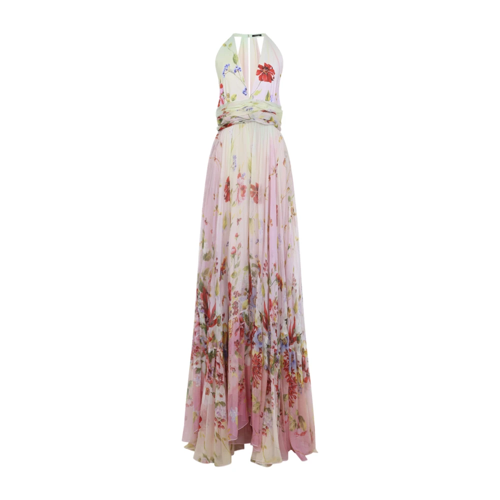 Roberto Cavalli Donna Multicolor - Abito Lungo In Chiffon Con Stampa Fiori Di Miami - Dresses - E - M - Immagine 2