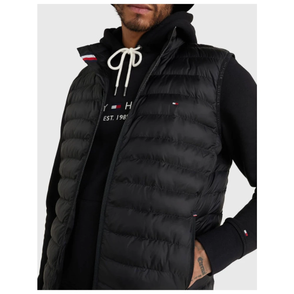 Tommy Hilfiger Opvouwbare mouwloze donsjas zwart Black Heren