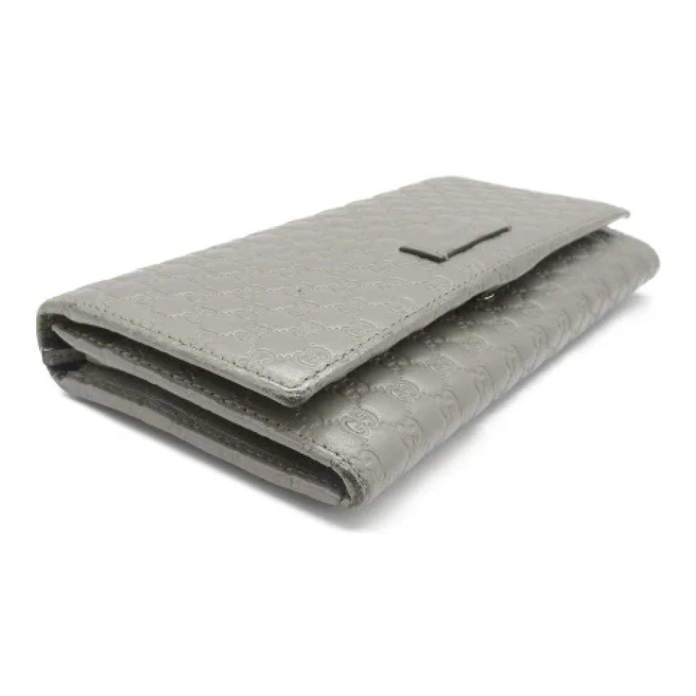 Gucci Vintage Pre-owned Leather wallets Gray Dames