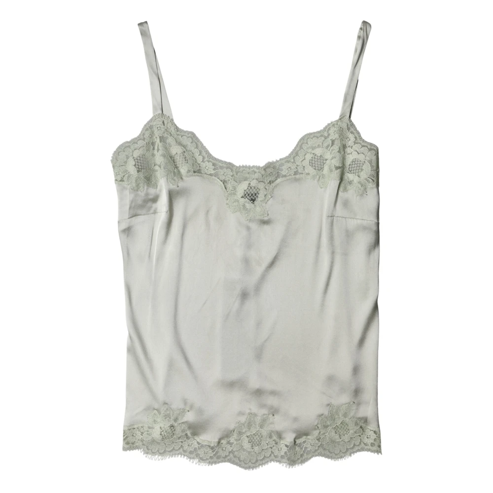 Dolce & Gabbana Women's Green Sleeveless Tops, Xs, Lingerie Top
