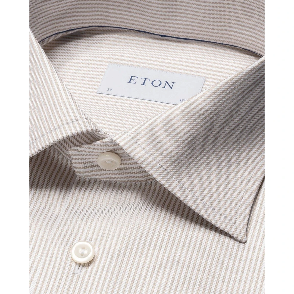 Eton Lange mouw overhemd Beige Heren