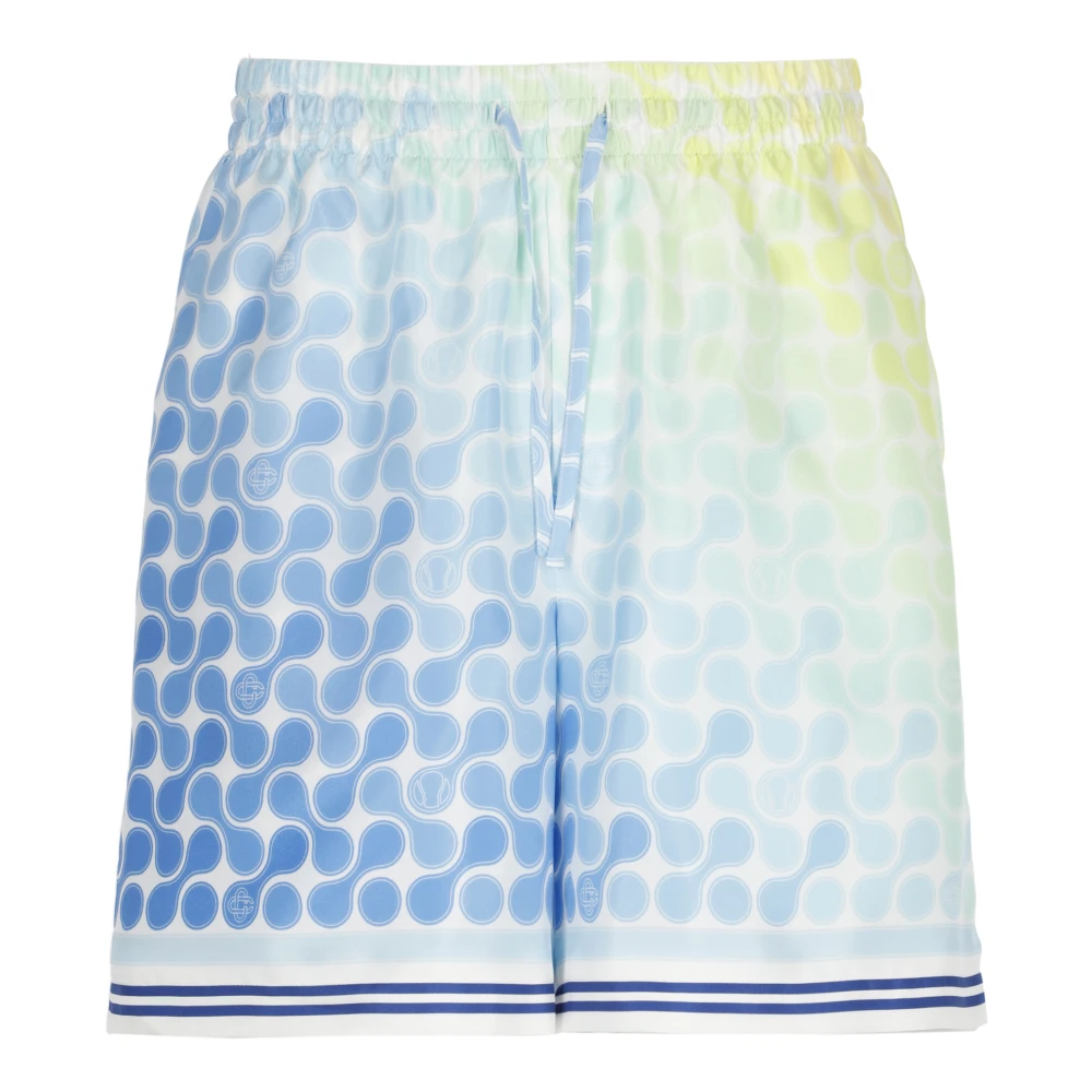 Casablanca , Casual Shorts, Male, Multicolor, M, Tennis Tile Silk Shorts