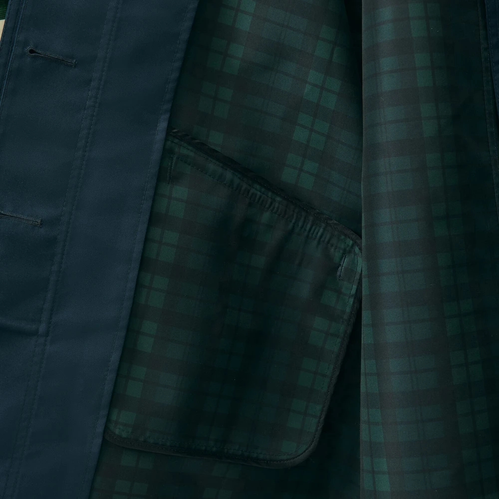 Brooks Brothers Retro-geïnspireerde twill regenjas Blue Dames