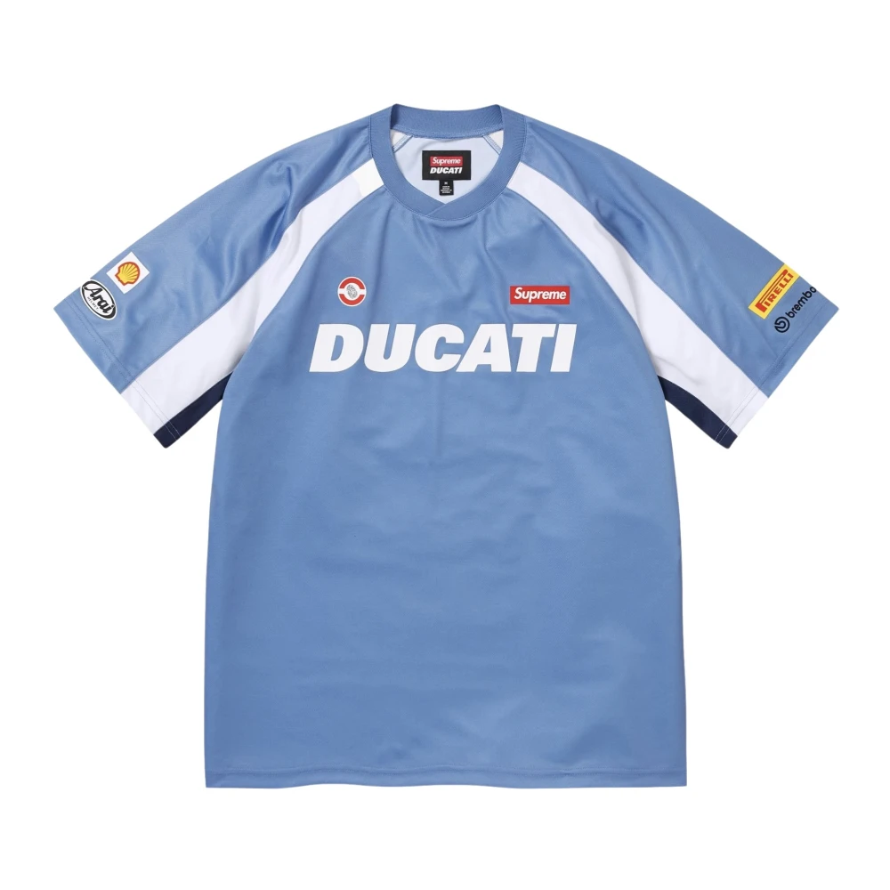 Supreme Beperkte Editie Ducati Voetbalshirt Blauw Blue Heren