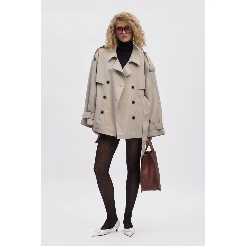 Gestuz Beige Birdiegz Korte Trenchcoat Beige Dames