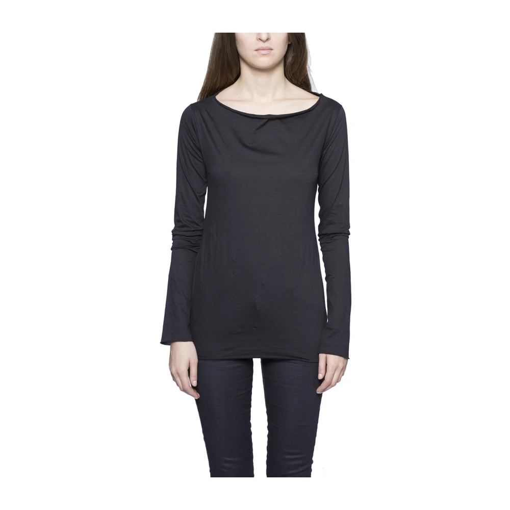 Andrea Ya aqov Lange Mouw T-shirt Black Dames