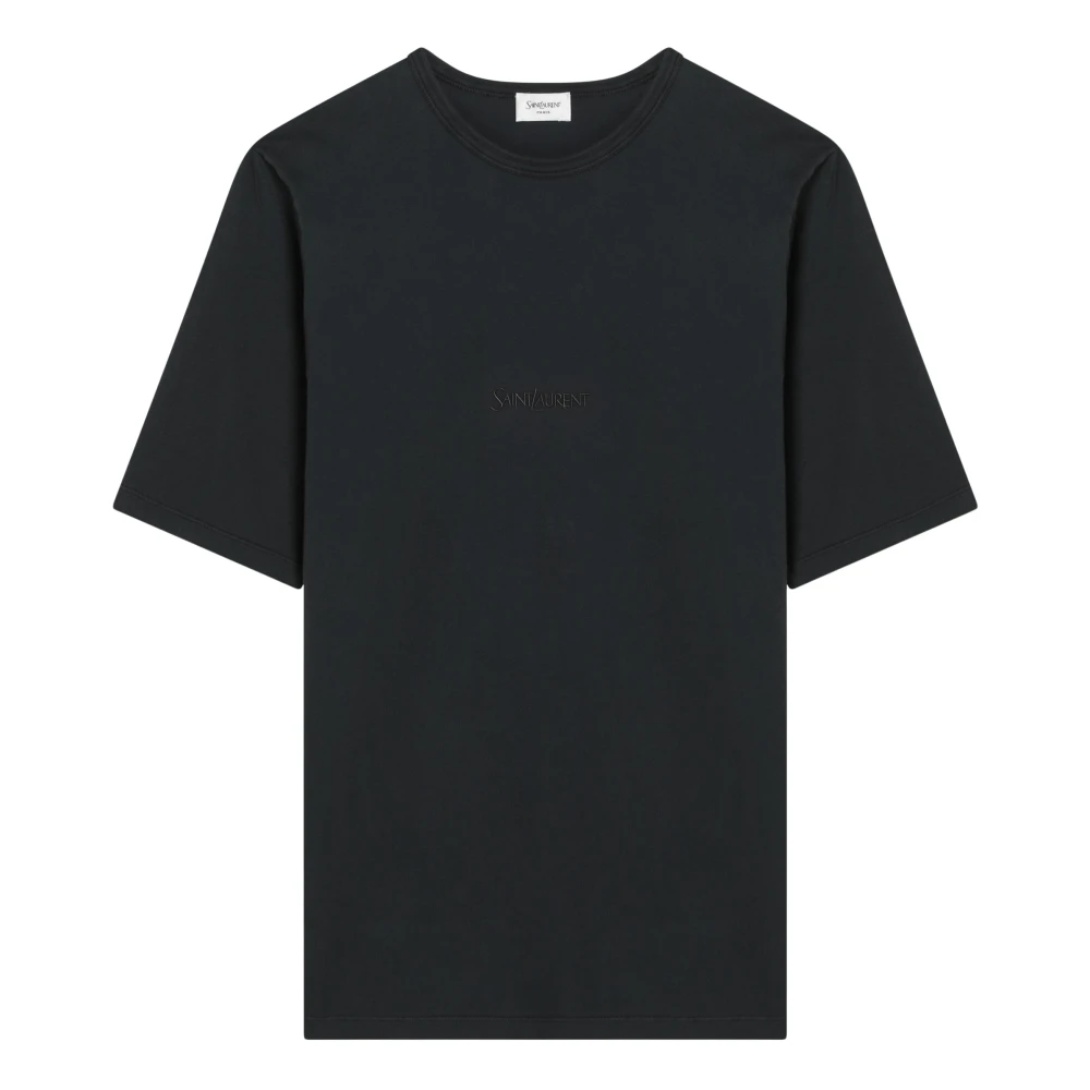 Saint Laurent T-shirt met korte mouwen en ronde hals Black Heren