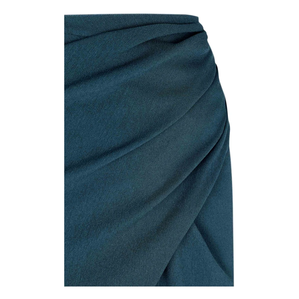 Cortana Blauwe wikkelbroek in zijde blend Blue Dames