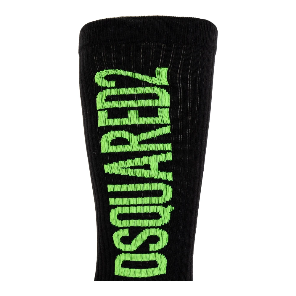Dsquared2 Katoenen sokken met logo Black Heren