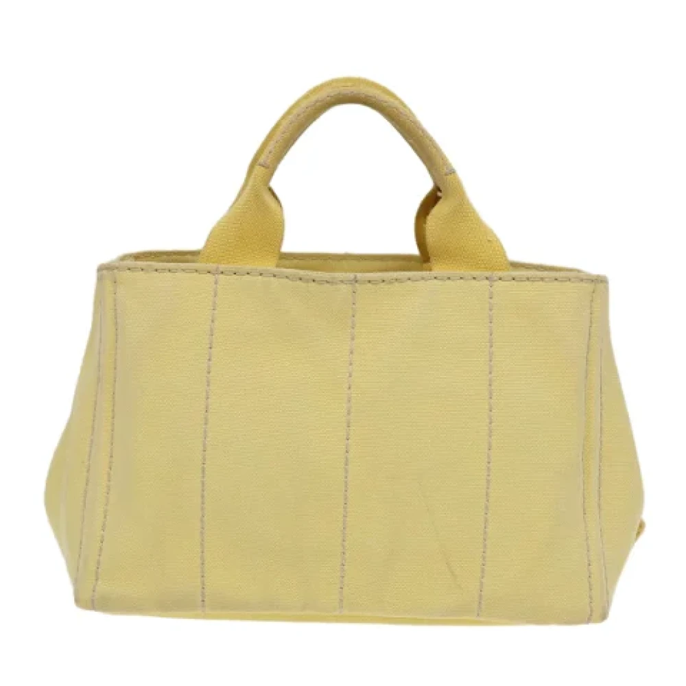 Prada Vintage Pre-owned Canvas handbags Yellow Dames