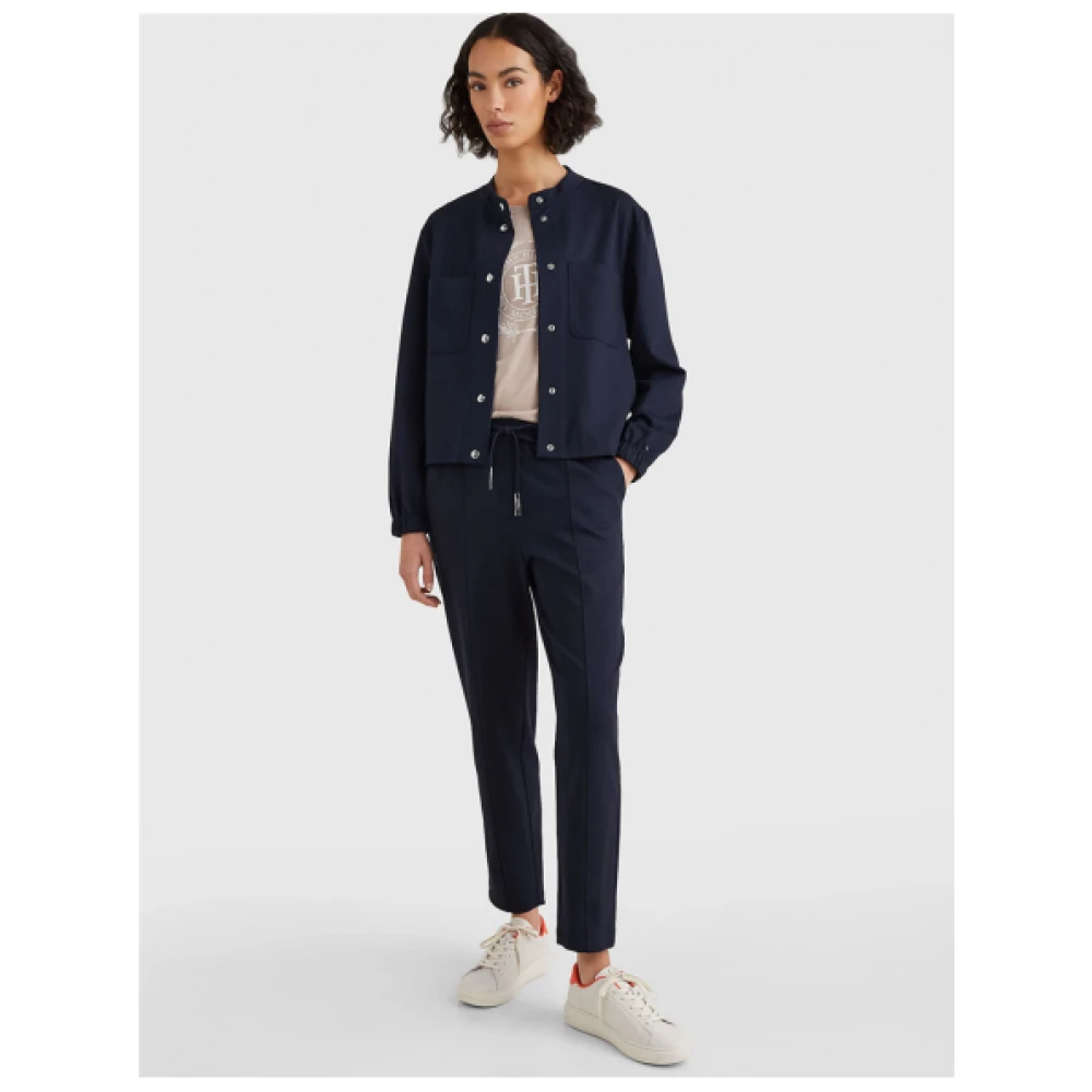 Tommy Hilfiger Casual Blended Viscose Jas Blue Dames