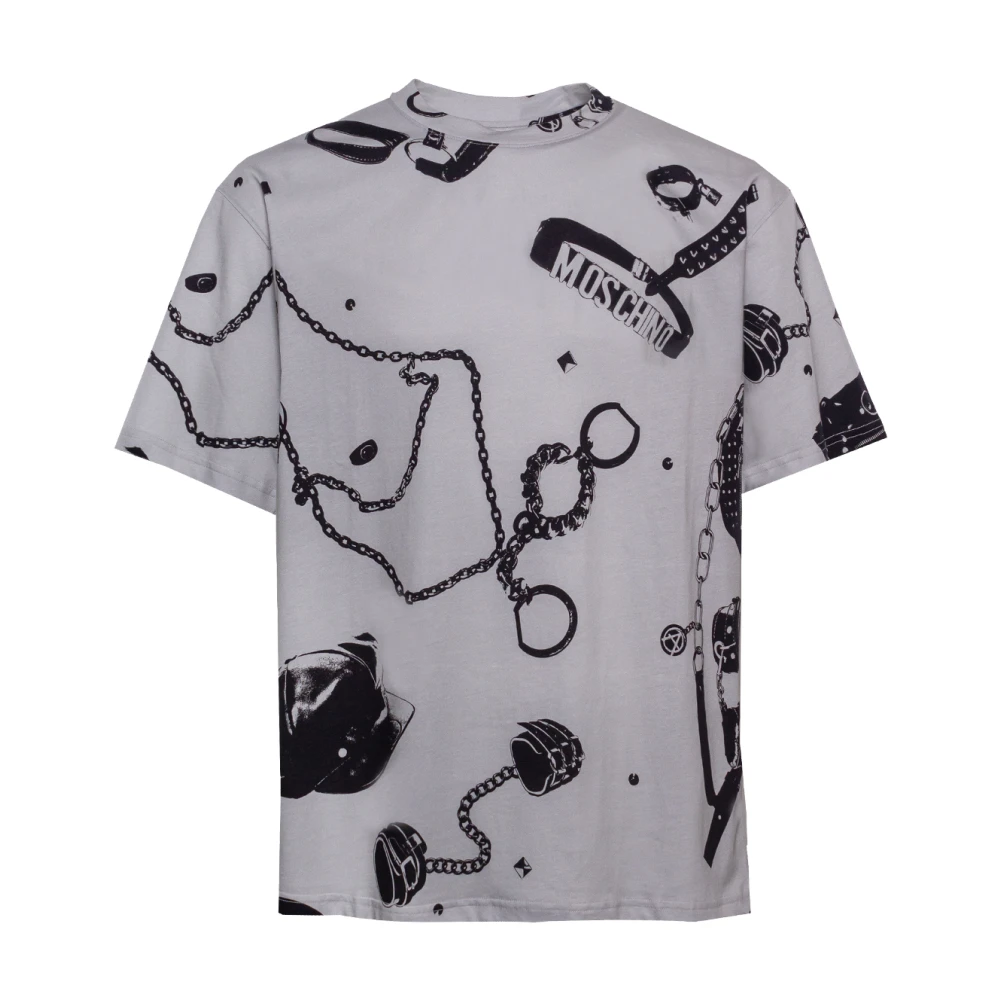 Moschino Grafische Print Katoenen T-shirt Gray Heren