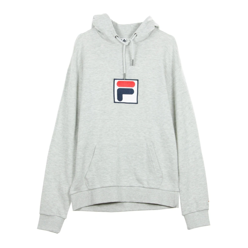 Fila Lichtgrijze Melange Hoodie voor Mannen Gray Heren