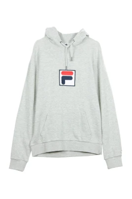 Ljusgrå Melange Hoodie för Män