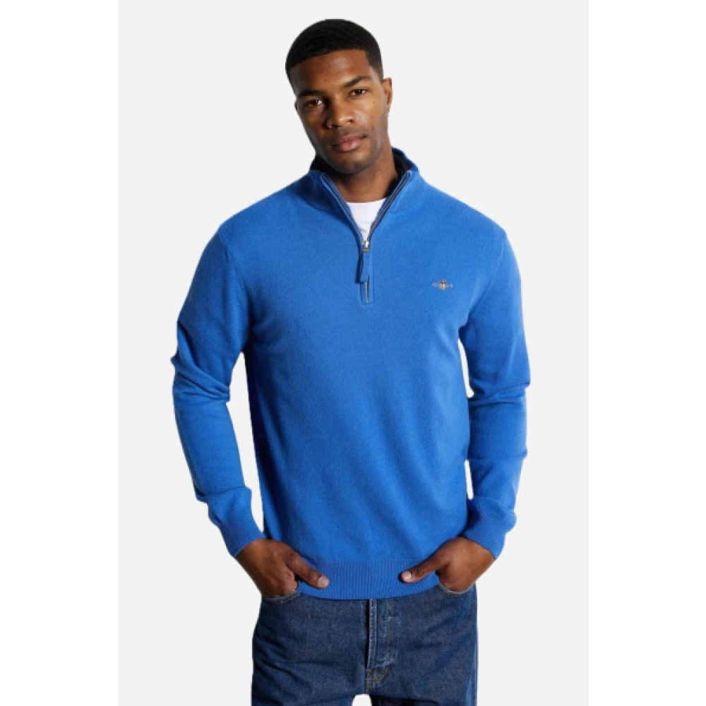 Gant Ultrafijne Wol Half-Zip Trui Blue Heren
