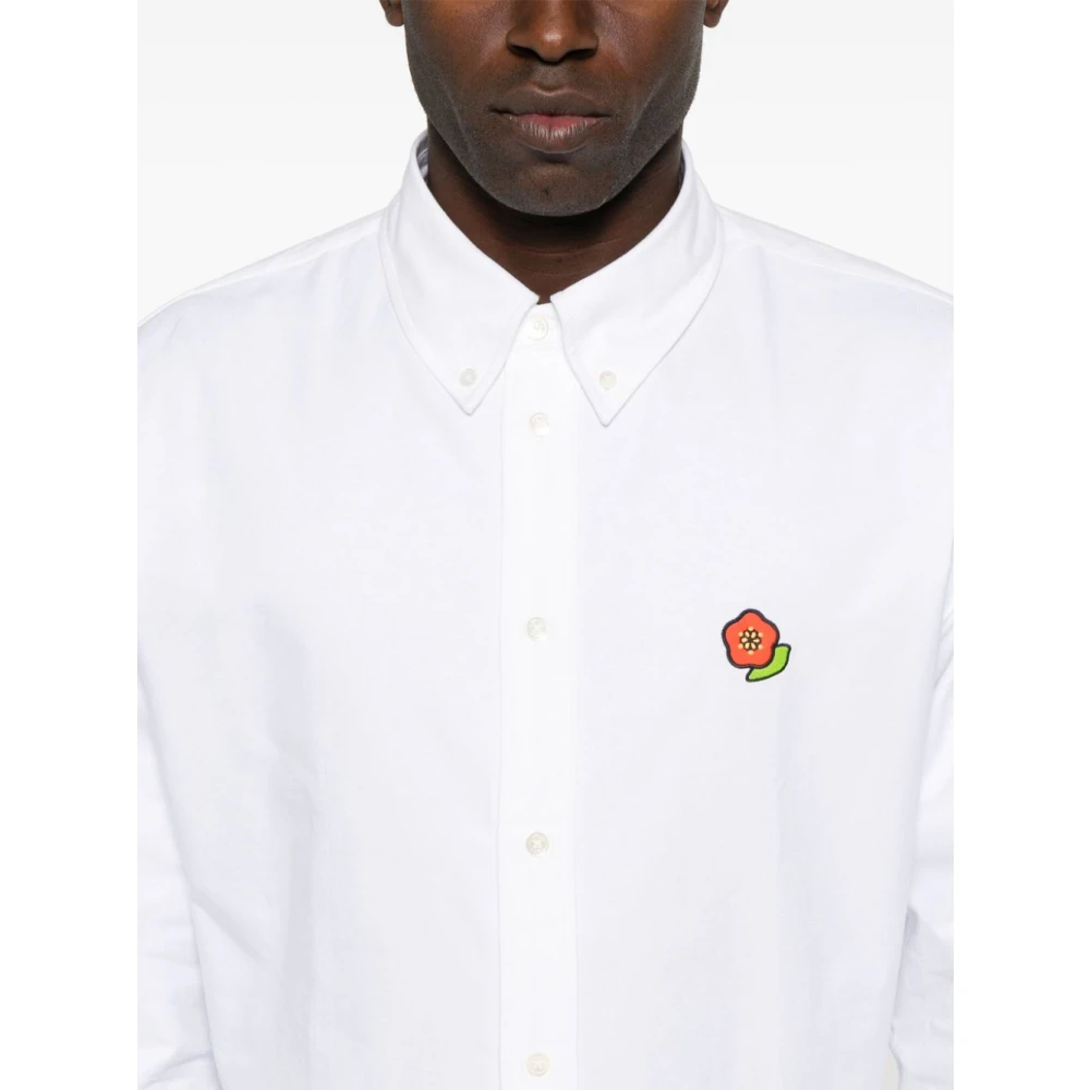 Kenzo Geborduurd wit overhemd White Heren