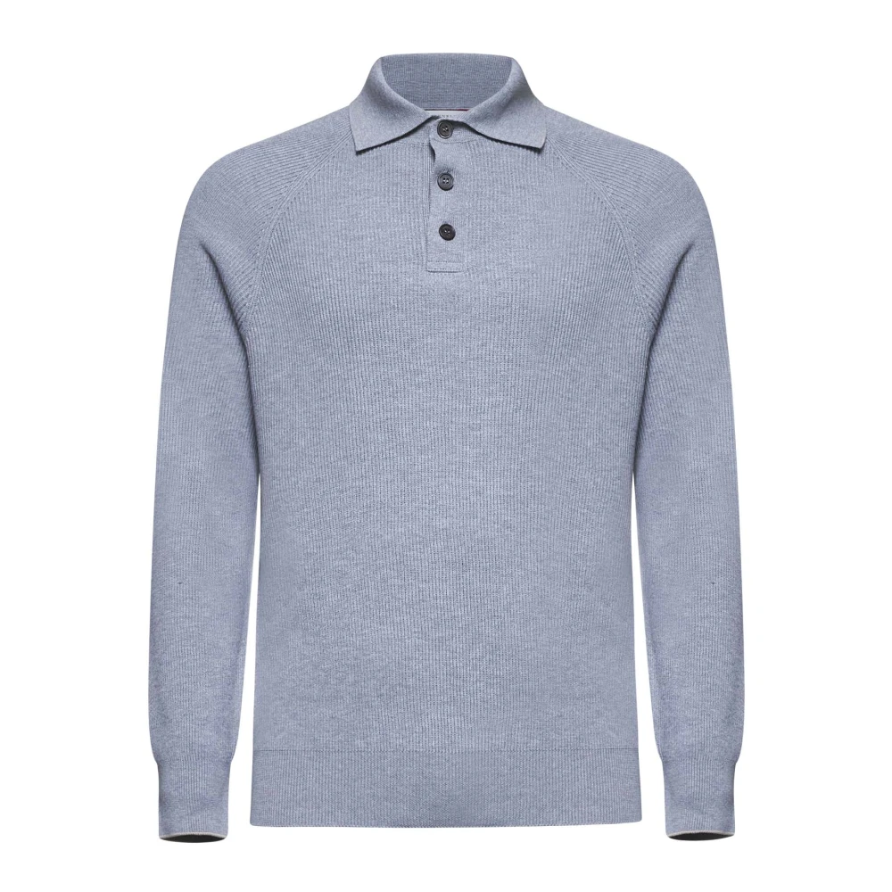 BRUNELLO CUCINELLI Grijze Polo T-shirts en Polos Gray Heren