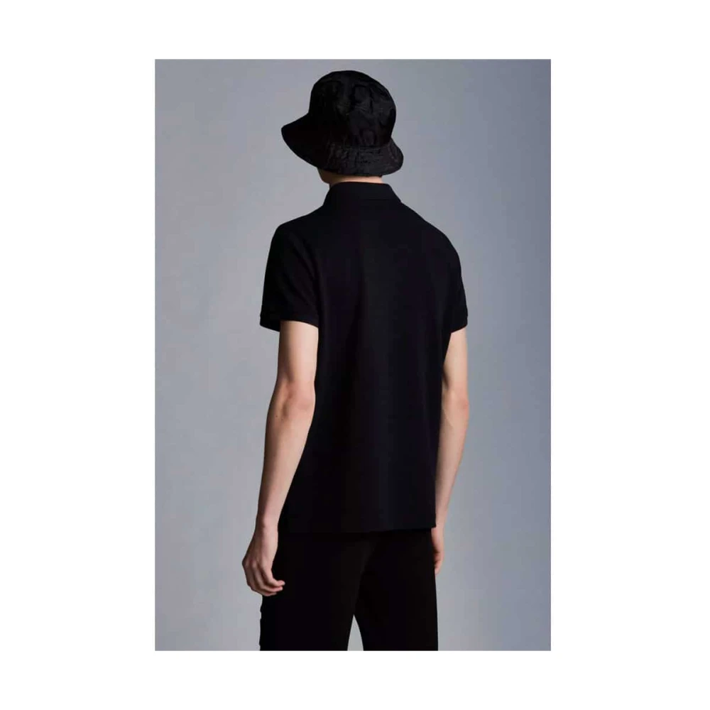 Moncler Polo T-shirt met logo Black Heren