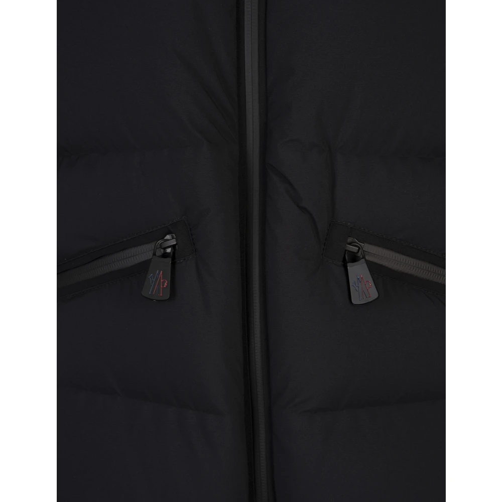 Moncler Zwarte Ski Jas met Bergdetails Black Heren