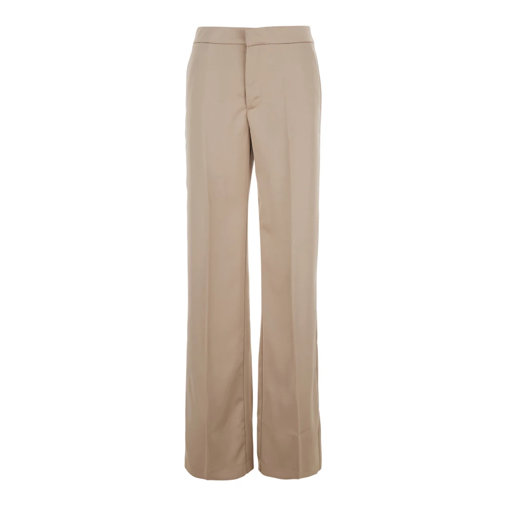 Andamane Beige Tech Fabric Broek met Voorkant Pences Beige Dames