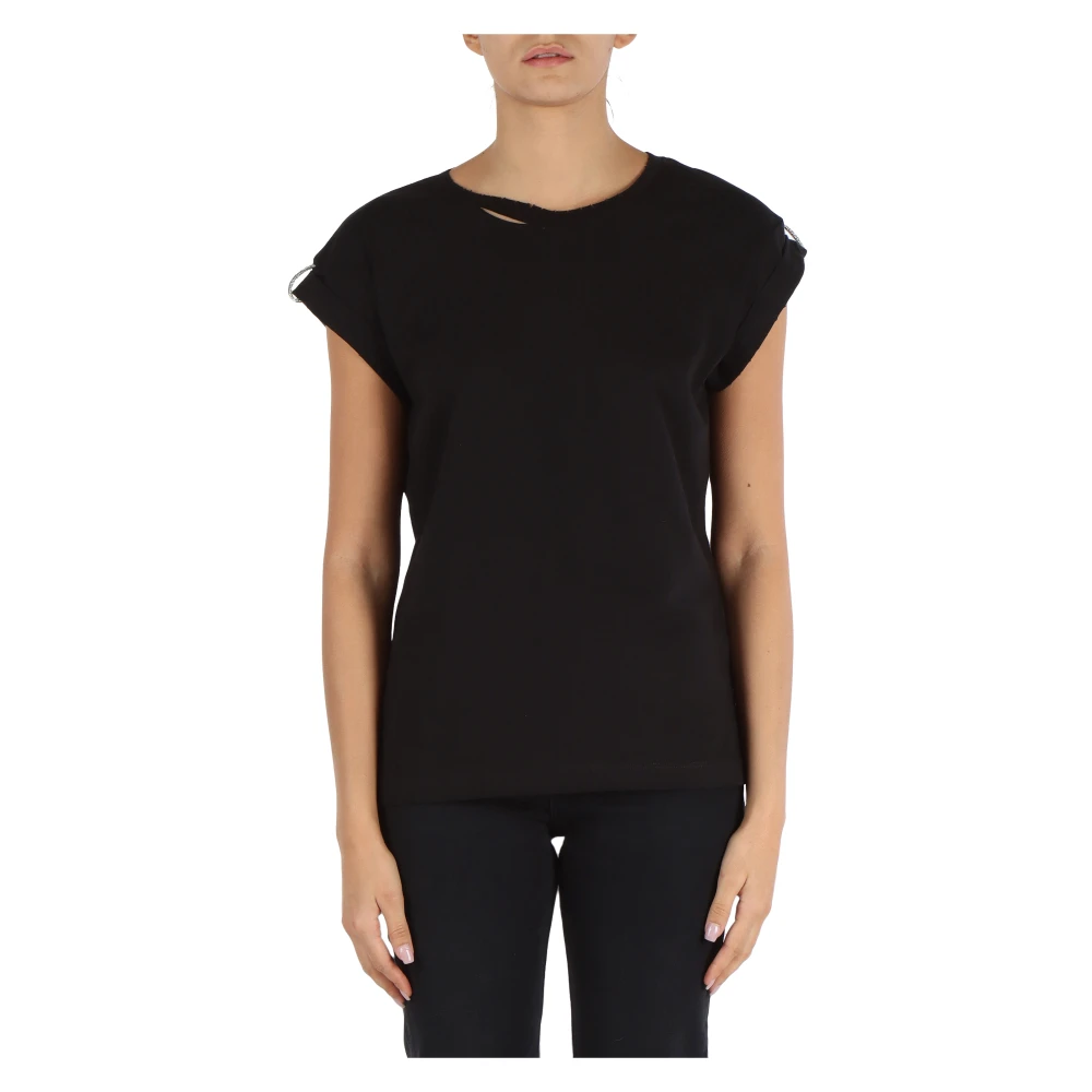 Replay Vintage katoenen T-shirt met strass-details Black Dames