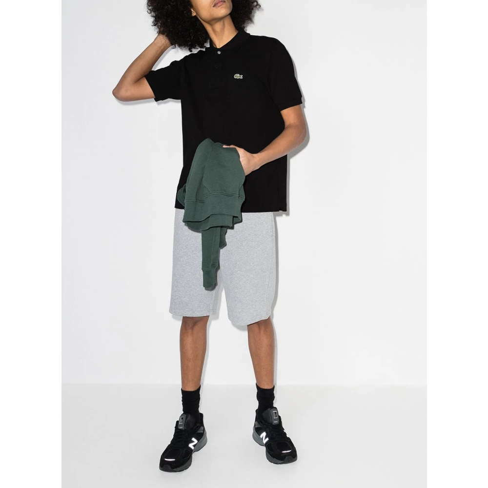 Lacoste Zwarte Katoenen Logo Patch Polo Black Heren