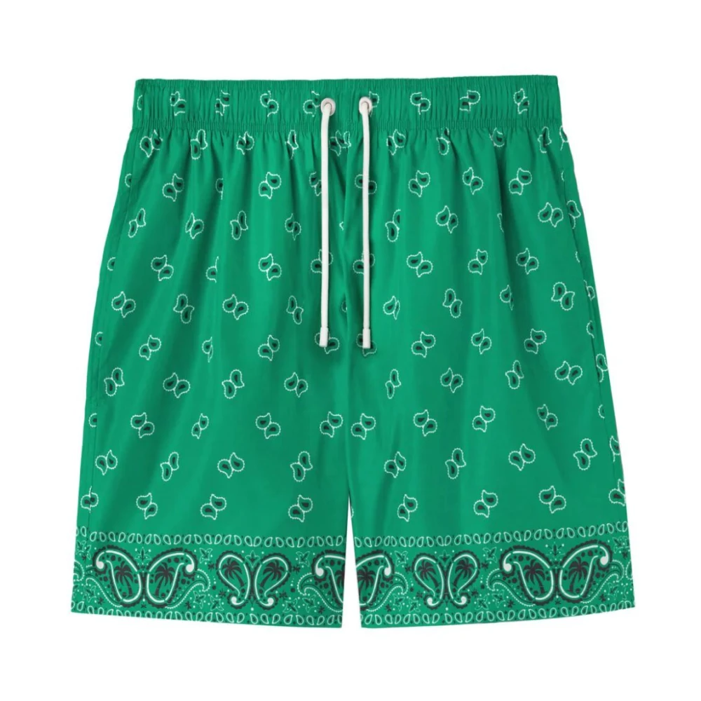 Palm Angels Groene Paisley Zwembroek Green Heren