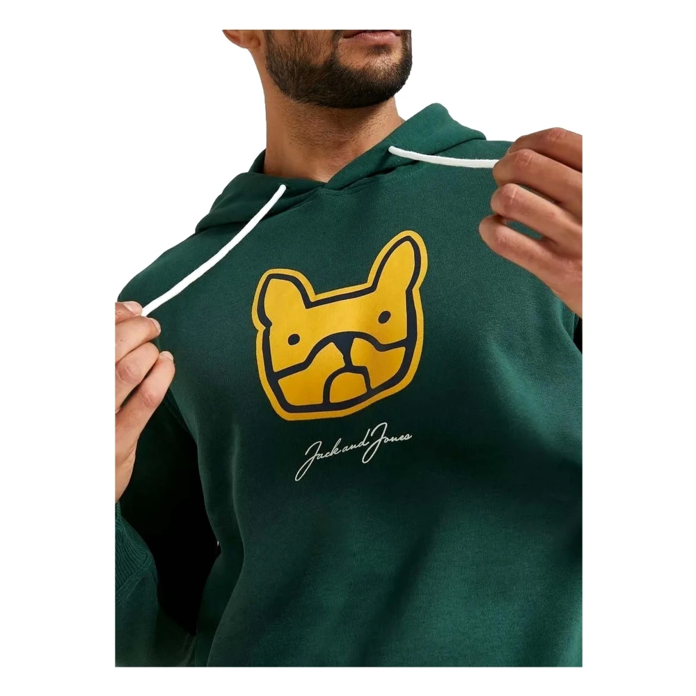 jack & jones Gedrukte lange mouwen hoodie Green Heren