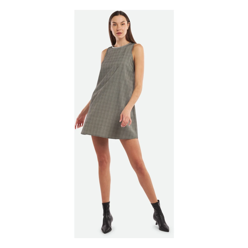 Twinset Grijze Prins van Wales Jurk Gray Dames