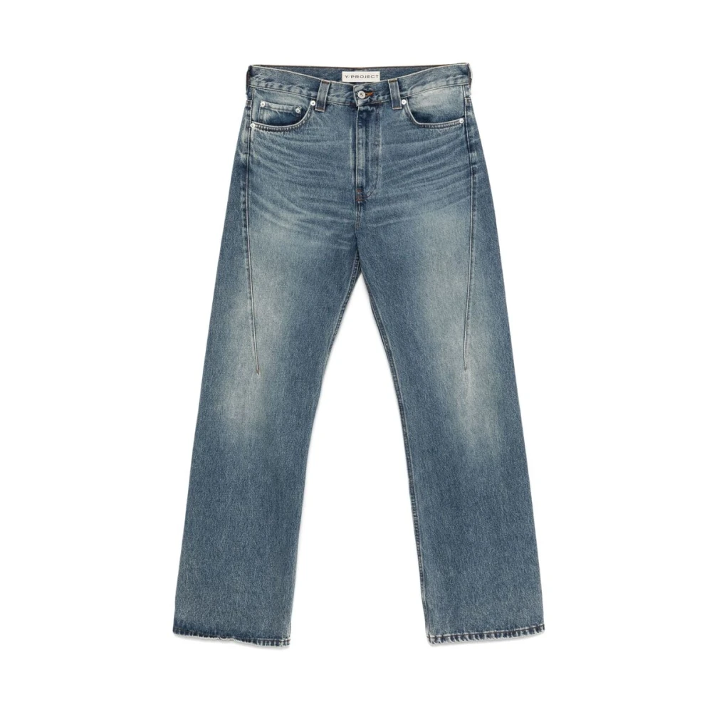 Y Project Blauwe Denim Straight Leg Jeans Blue Heren