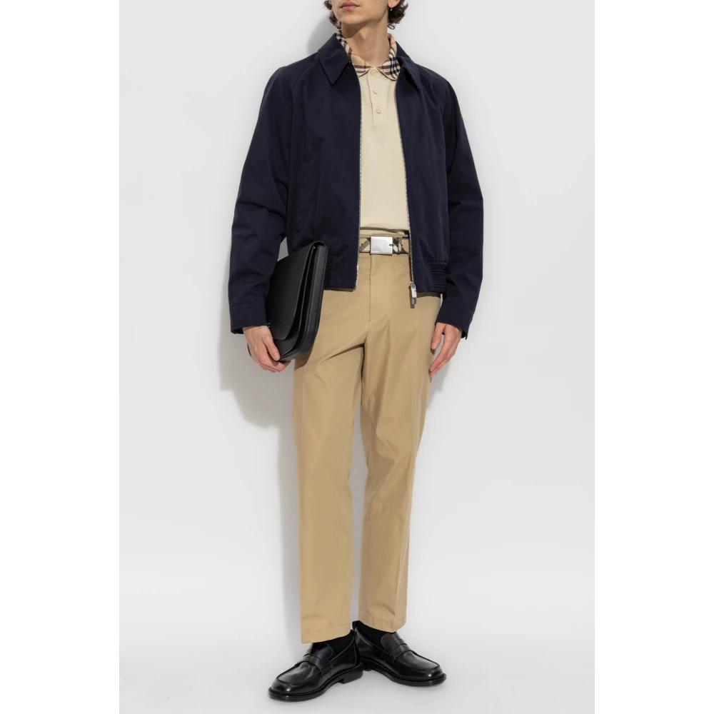 Burberry Polo met geruite kraag Beige Heren