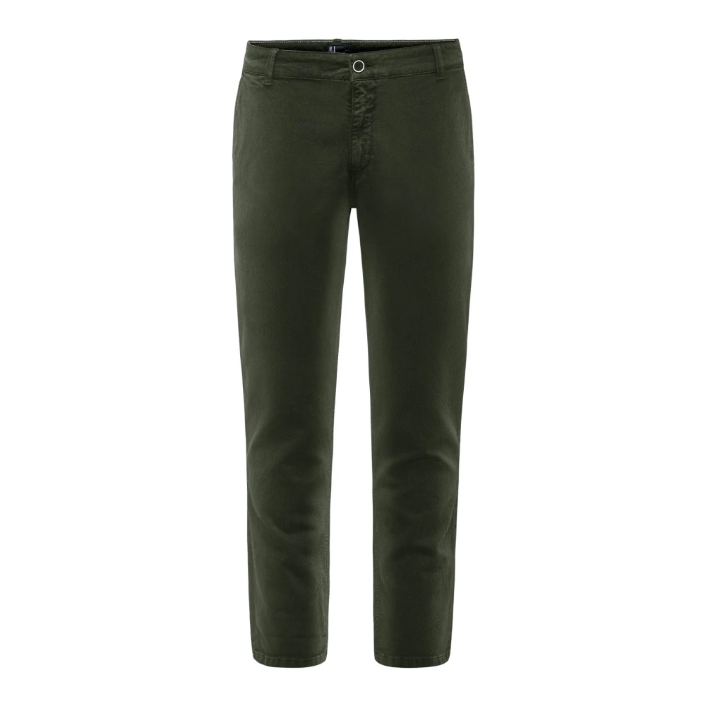 BomBoogie Stretch bomull chino byxor trendig vinter Green, Herr