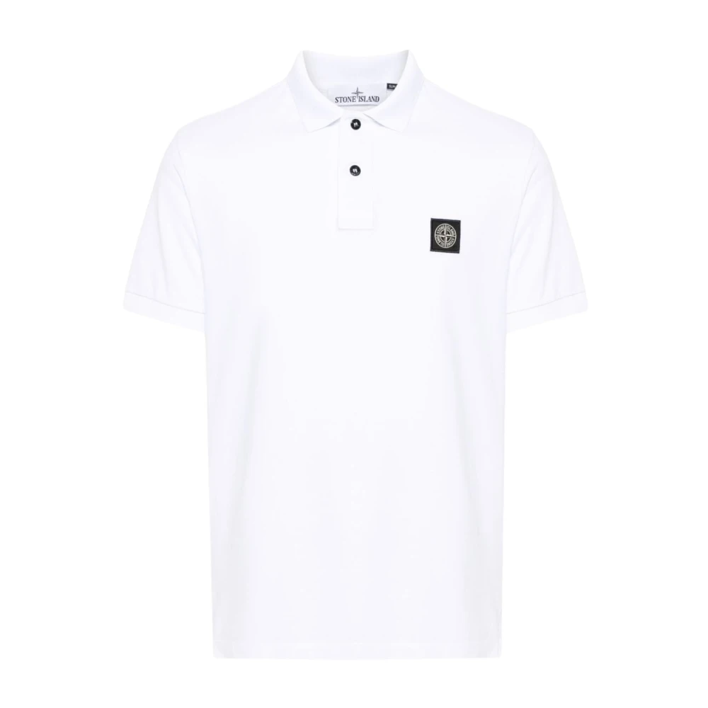 Stone Island Witte Polo Slim Fit T-shirts White Heren