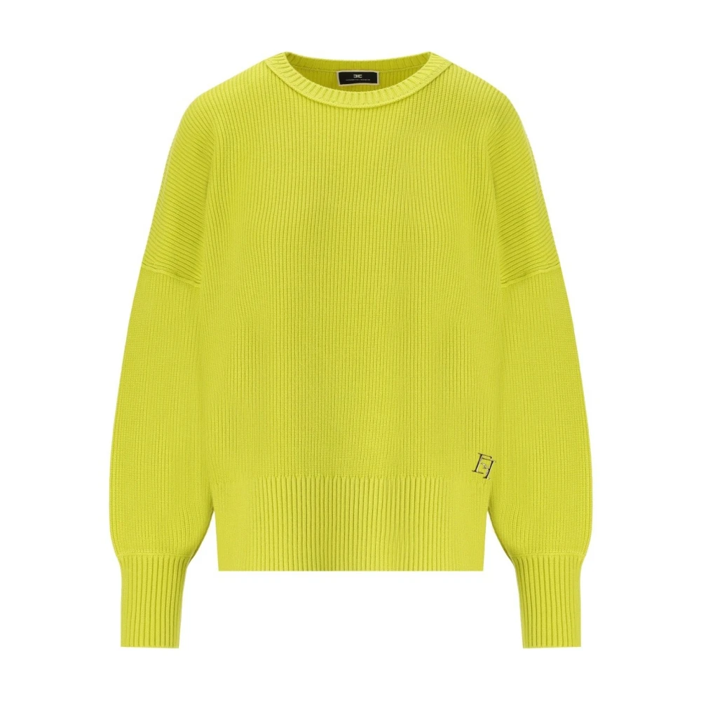 Elisabetta Franchi Zuur Groene Crewneck Jumper Green Dames