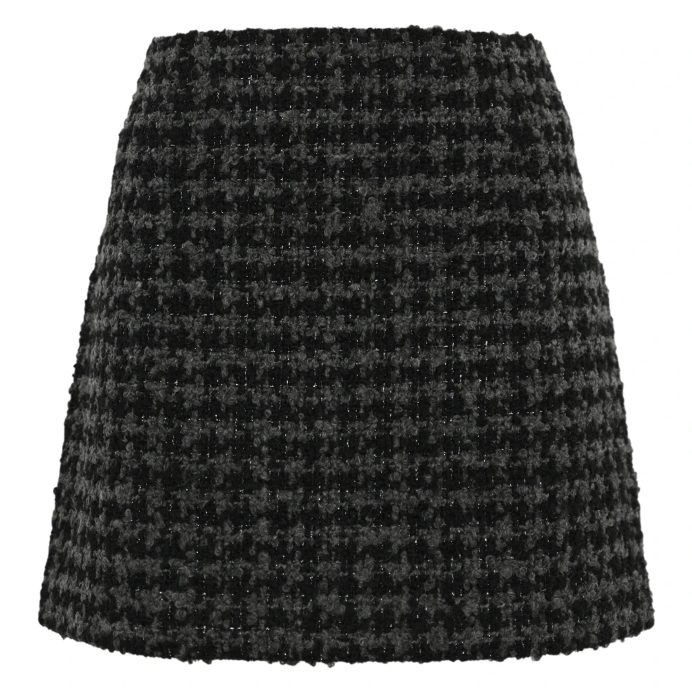 MC2 Saint Barth Tweed Mini Rok Zwart Wol Black Dames