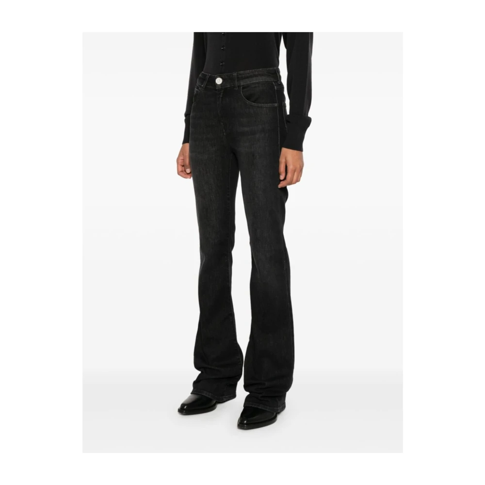Emporio Armani Zwarte Flared Denim Jeans Black Dames