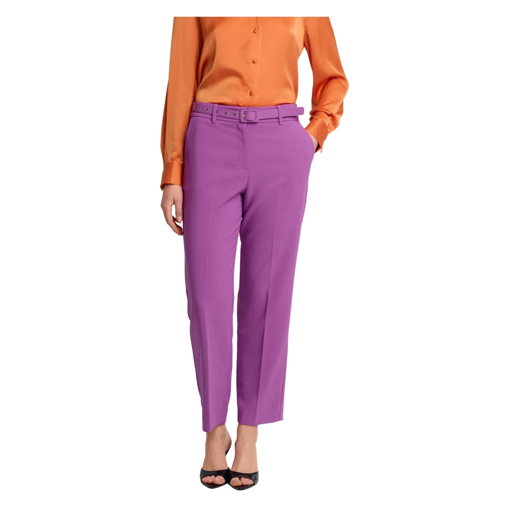 Kocca Purple Straight Trousers, Female, Xs, Sophisticated Monocolour Ankle Length Trousers